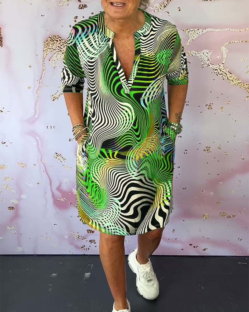 Ria | Colourful V-Neck Dress