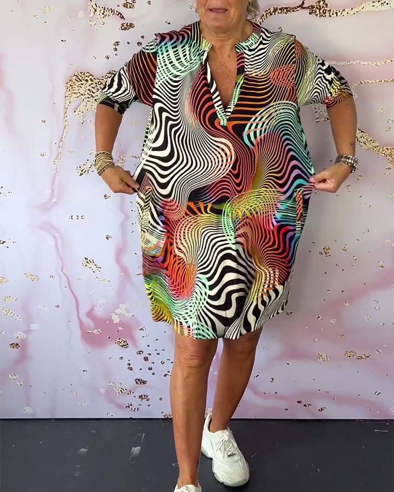 Ria | Colourful V-Neck Dress