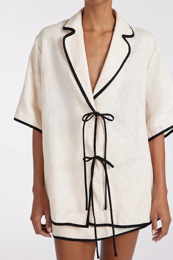 Noir Cream Skirt Set