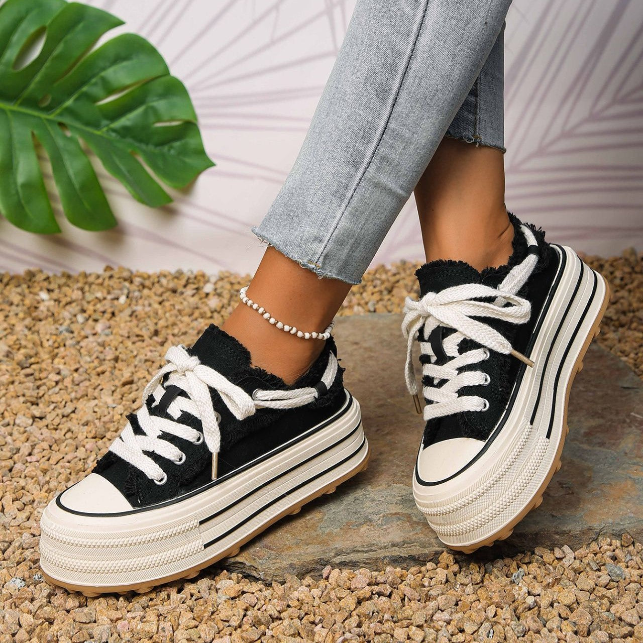 Fringed Platform Sneakers