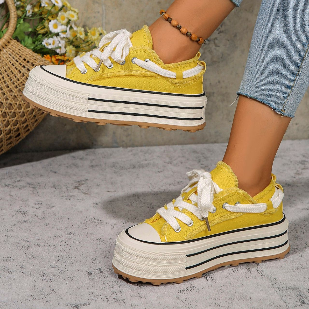 Fringed Platform Sneakers