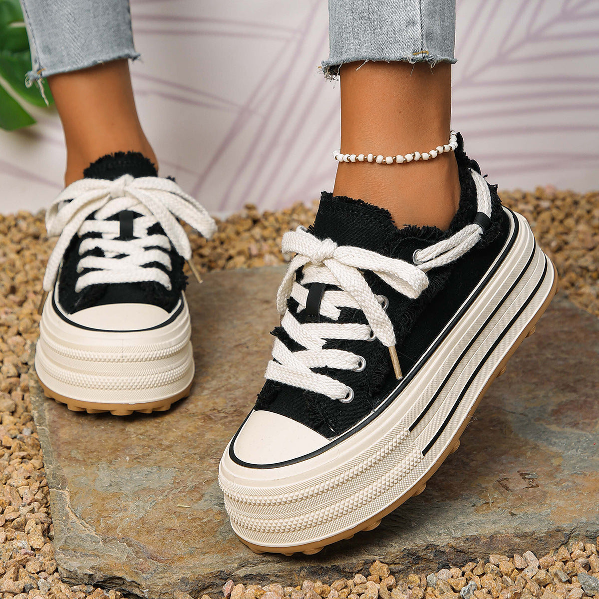 Fringed Platform Sneakers