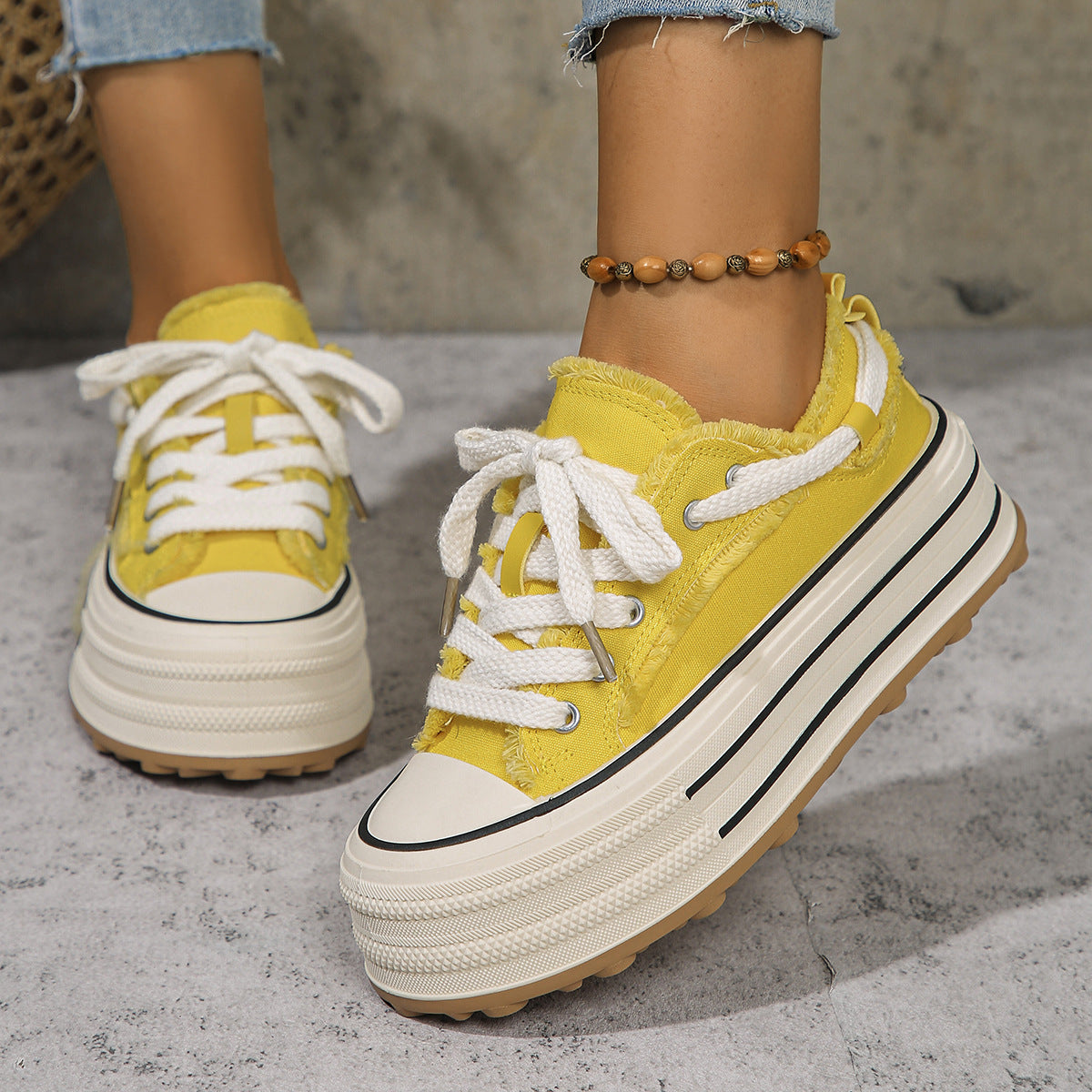 Fringed Platform Sneakers