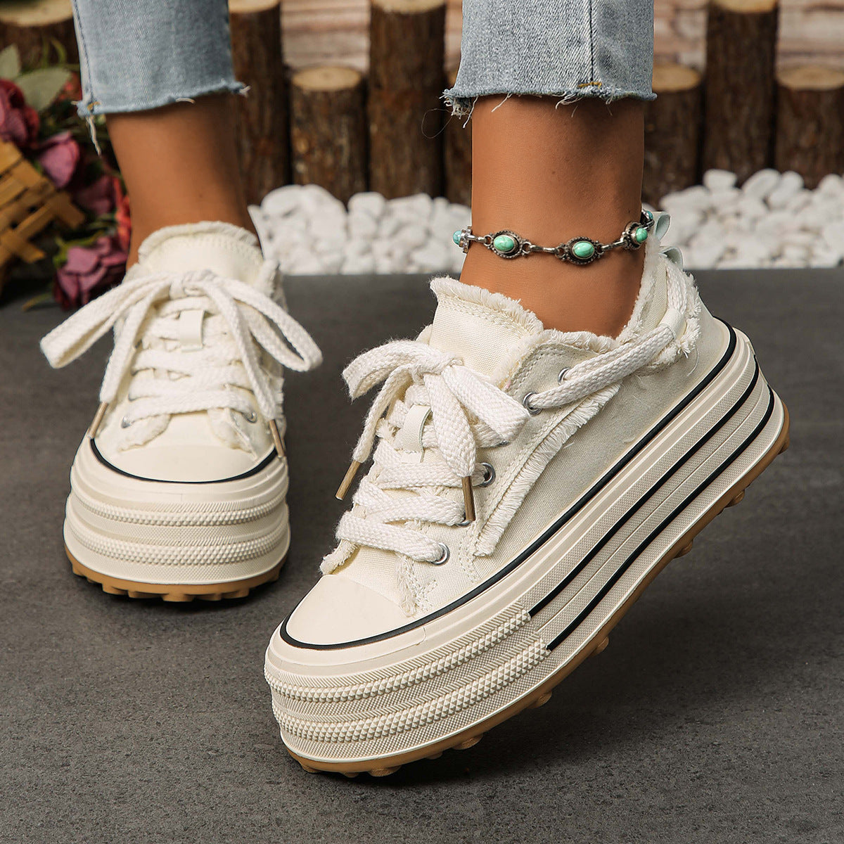 Fringed Platform Sneakers