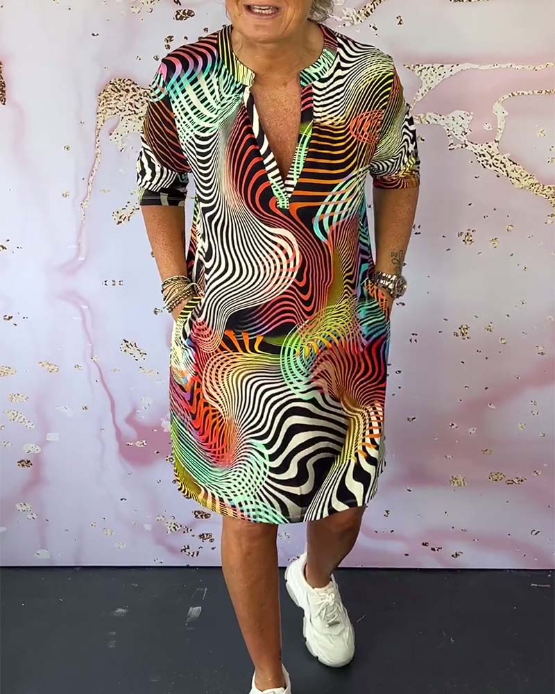 Ria | Colourful V-Neck Dress