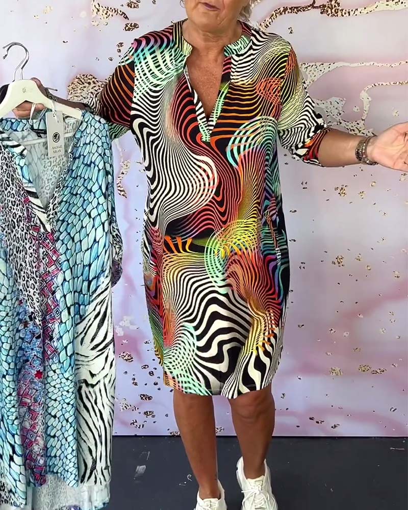 Ria | Colourful V-Neck Dress