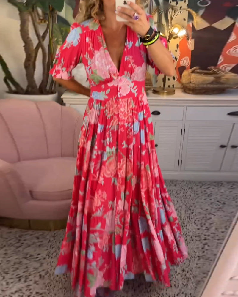 Tessa - Floral Print Dress w/ Pockets