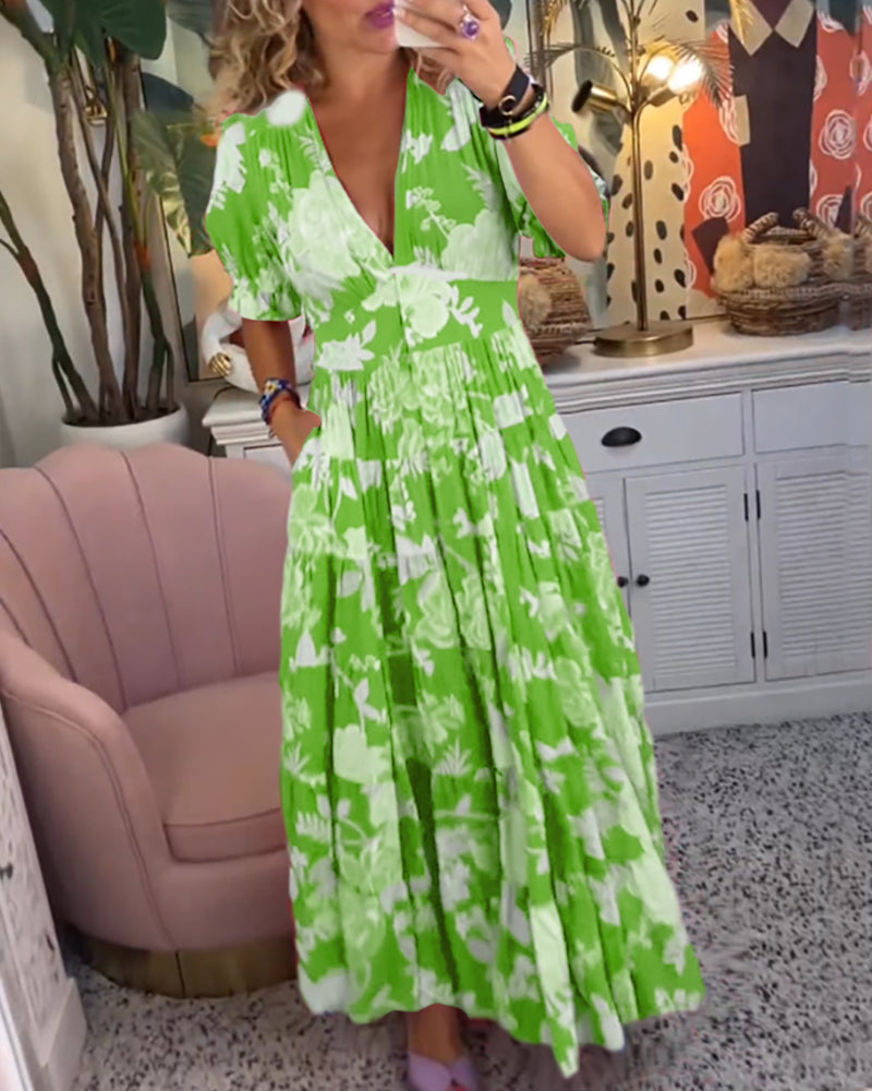 Tessa - Floral Print Dress w/ Pockets