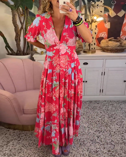 Tessa - Floral Print Dress w/ Pockets