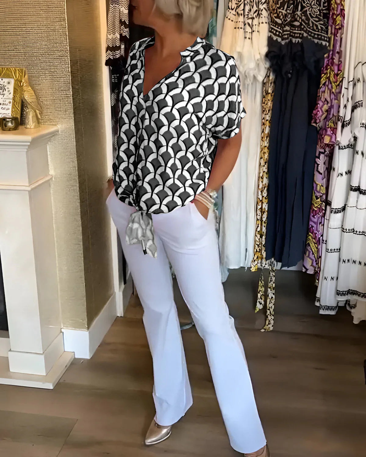 Leontine | Geometric Blouse
