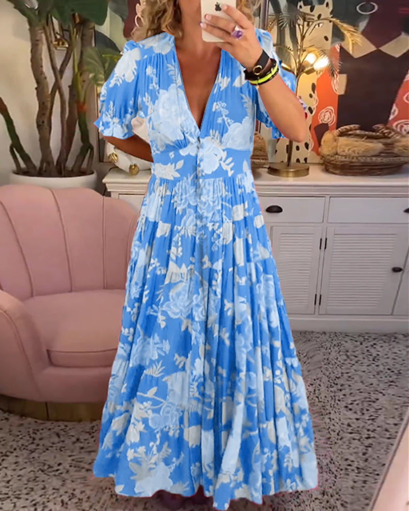 Tessa - Floral Print Dress w/ Pockets