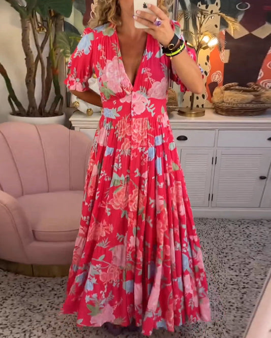 Tessa - Floral Print Dress w/ Pockets