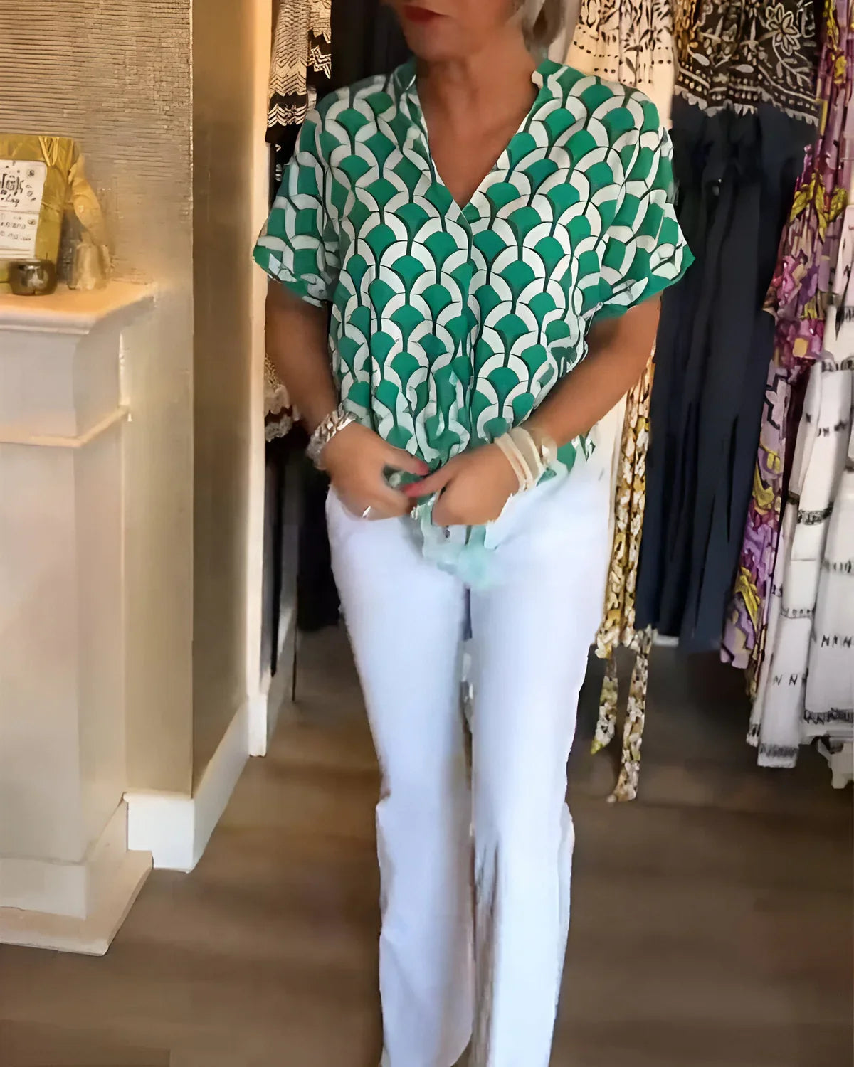 Leontine | Geometric Blouse