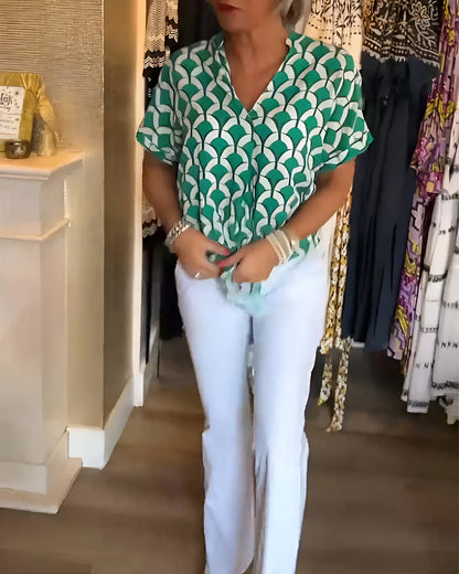 Leontine | Geometric Blouse