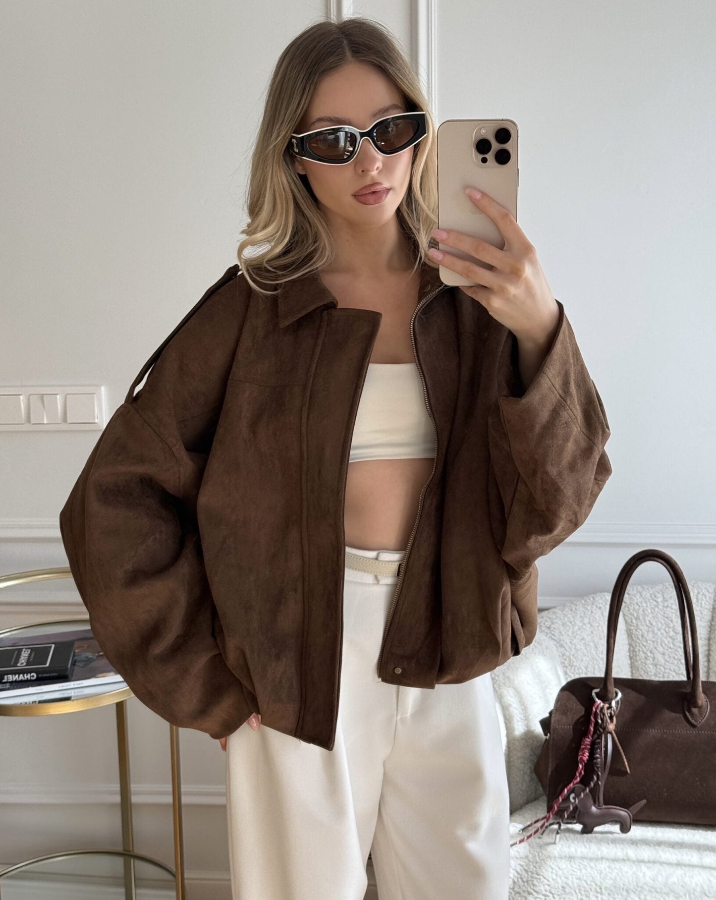 Maven Suede Bomber Jacket